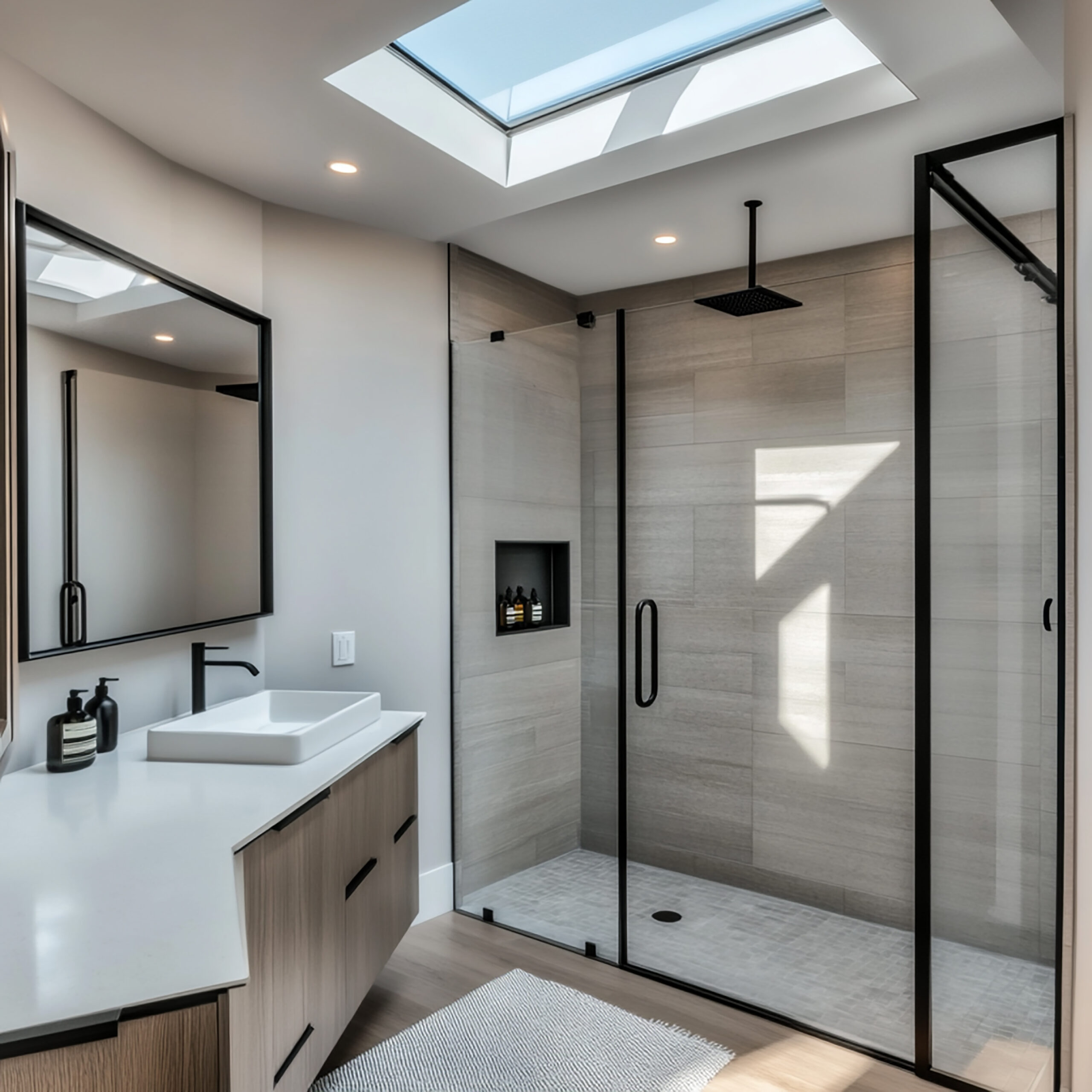 Sleek Modern Bathroom with Floating Sink and Clean Lines