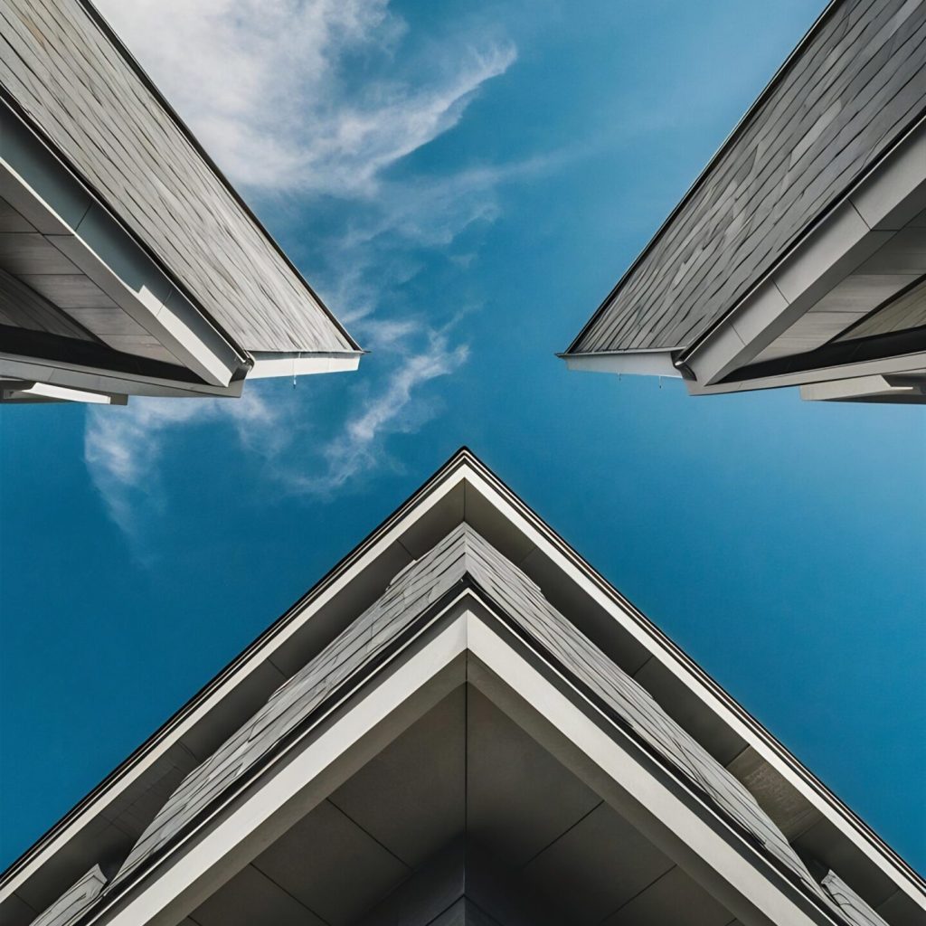 Low angle modern house roof